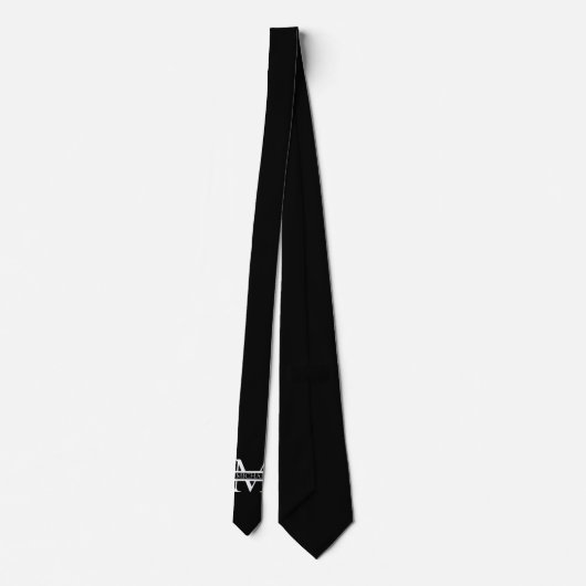 Gepersonaliseerd Elegant Monogram en Naam Stropdas (Achterkant)