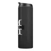 Gepersonaliseerd Elegant Monogram en Naam Thermosbeker (Geroteerd rechts)