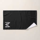 Gepersonaliseerd Elegant Monogram en Naam Zwart Bad Handdoek (Handdoek)