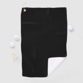 Gepersonaliseerd Elegant Monogram en Naam Zwart Golfhanddoek (Insitu)