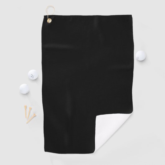 Gepersonaliseerd Elegant Monogram en Naam Zwart Golfhanddoek (Insitu)