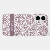 Gepersonaliseerd Elegant Oude Lavendel Damaskpatro Case-Mate iPhone Case (Achterkant (horizontaal))