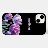 Gepersonaliseerd Elegant paarse Monogram Case-Mate iPhone Case (Achterkant (horizontaal))