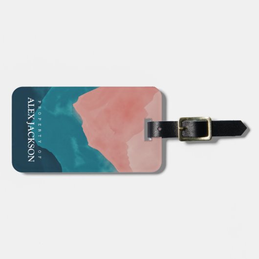 Gepersonaliseerd Elegant Roze Blauw in de openluch Bagagelabel (Voorkant horizontaal)