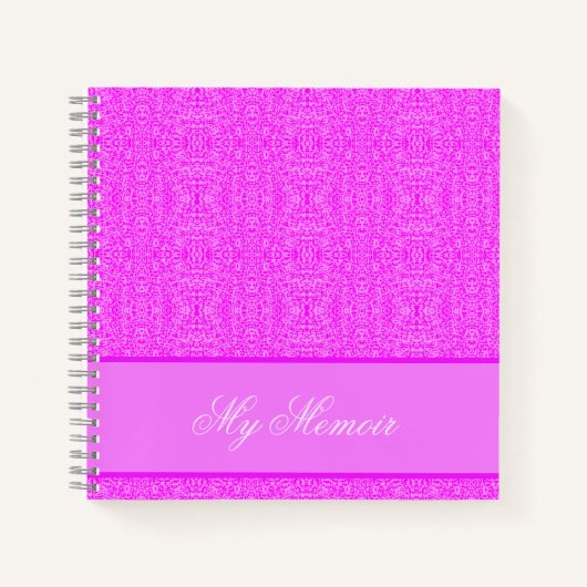 Gepersonaliseerd Elegant Roze Patroon Mijn Memoir Notitieboek (Voorkant)