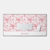 Gepersonaliseerd Elegant  Roze Roze Bloemen Bureaumat (Keyboard & Muis)