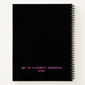 Gepersonaliseerd Elegant Roze Script Meisje Schets Notitieboek (Achterkant)