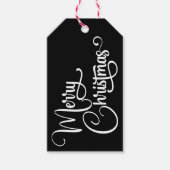 Gepersonaliseerd Elegant Script Merry Christmas Cu Cadeaulabel (Voorkant)
