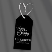 Gepersonaliseerd Elegant Script Merry Christmas Cu Cadeaulabel