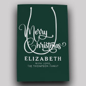 Gepersonaliseerd Elegant Script Merry Christmas Cu Medium Cadeauzakje