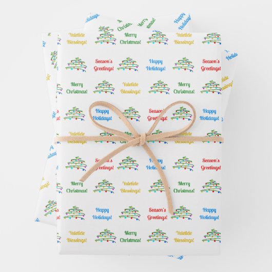 Gepersonaliseerd Elegant "Vrolijk Kerstfeest" & ke Inpakpapier Vel (In situ)