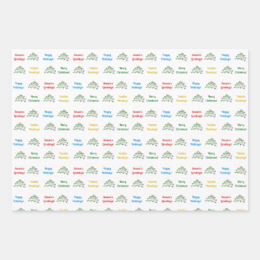 Gepersonaliseerd Elegant "Vrolijk Kerstfeest" & ke Inpakpapier Vel (Voorkant)