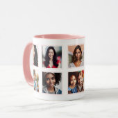 Gepersonaliseerd Elegante Fotocollage Licht Pastel Mok (Voorkant links)