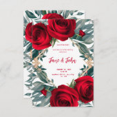 [Gepersonaliseerd] Elegante Rozen bruiloft uitnodi Kaart (Voorkant / Achterkant)