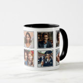 Gepersonaliseerd Elegante tien foto collage zwart  Mok (Voorkant rechts)