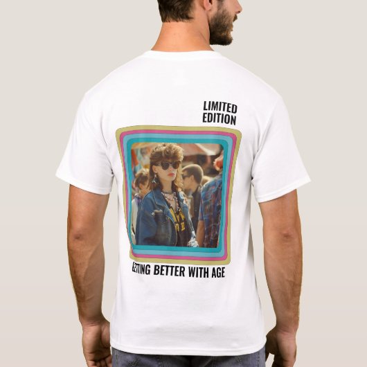 Gepersonaliseerd Elke leeftijd  foto Verjaardag Co T-shirt (Achterkant)