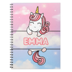 Gepersonaliseerd Emma Unicorn Girlie Notitieboek