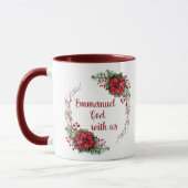 Gepersonaliseerd Emmanuel God is met ons Poinsetti Mok (Links)