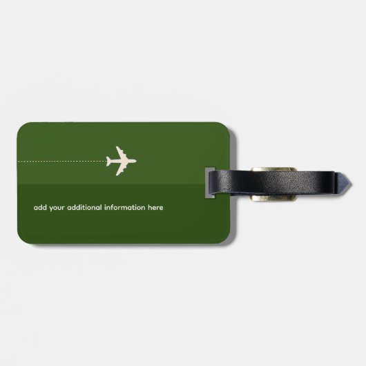 Gepersonaliseerd en elegant groen Bagagelabel (Achterkant horizontaal)