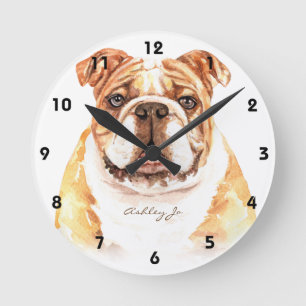 Gepersonaliseerd Engels Bulldog Square of Ronde Klok
