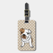 Gepersonaliseerd Engelse Bulldog Illustratie Bagagelabel (Voorkant verticaal)