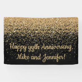 Gepersonaliseerd Enterprise Jubileum Party Black G Spandoek