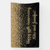 Gepersonaliseerd Enterprise Jubileum Party Black G Spandoek (Verticaal)