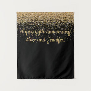 Gepersonaliseerd Enterprise Jubileum Party Black G Wandkleed