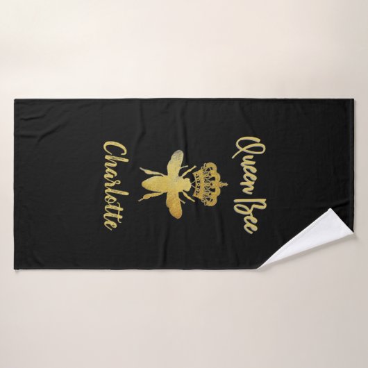 Gepersonaliseerd esthetisch KONINGIN BONT Gold & B Badhanddoek (Badhanddoek)