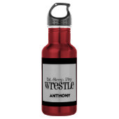 Gepersonaliseerd eten, slapen, WRESTLE waterflesje Waterfles (Voorkant)