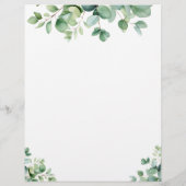 Gepersonaliseerd Eucalyptus groen briefpapier (Achterkant)