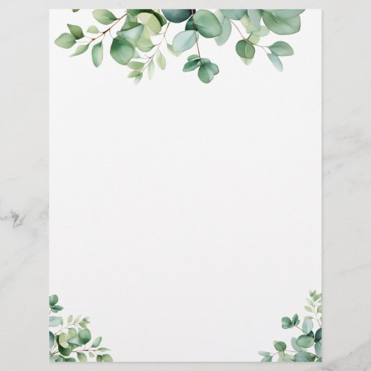 Gepersonaliseerd Eucalyptus groen briefpapier (Achterkant)