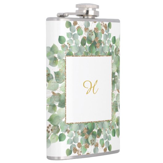 GEPERSONALISEERD EUCALYPTUS WHITE GOLD STAINLESS HEUPFLES (Rechts)