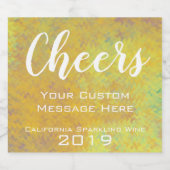 Gepersonaliseerd Evenement Gouden Marmerkunst Sparkling Wijnetiket (Enkel label)