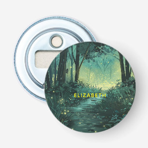 Gepersonaliseerd Fairy Light Forest Button Flesopener