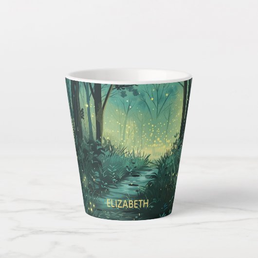Gepersonaliseerd Fairy Light Forest Latte Mok (Voorkant)