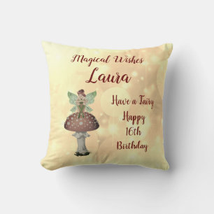Gepersonaliseerd Fairy ontwerp Gelukkige 16de Verj Kussen