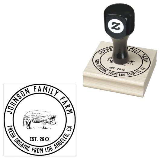 Gepersonaliseerd  familie Boerderij Rubberstempel (Gestempeld)