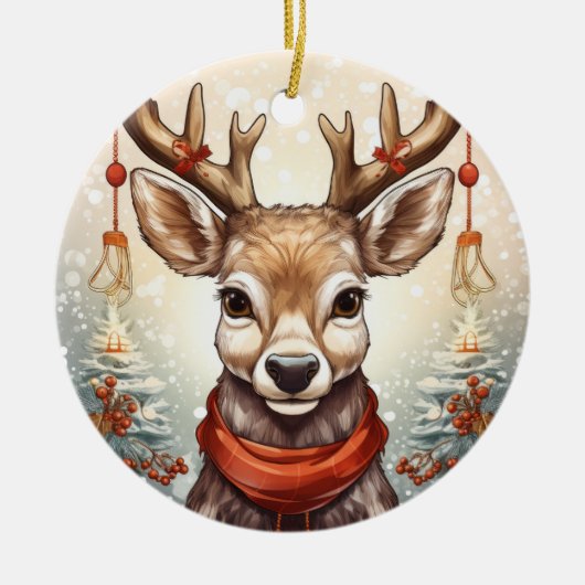 Gepersonaliseerd Familie Kerst Ornament, 2-zijdig Keramisch Ornament (Voorkant)