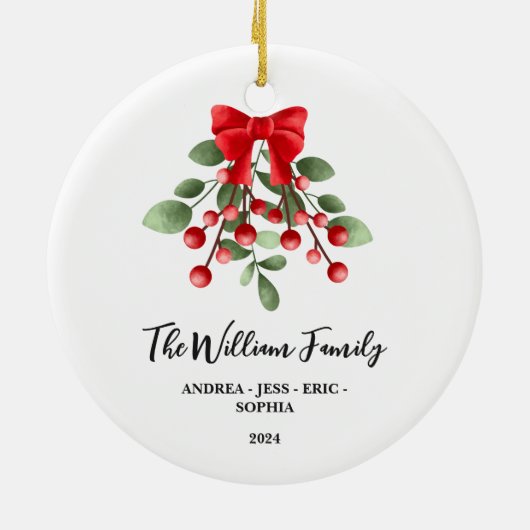 Gepersonaliseerd Familie Kerst Ornament, 2-zijdig Keramisch Ornament (Achterkant)