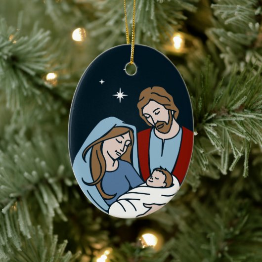 Gepersonaliseerd Familie Kerstmis Keramisch Ornament (Boom)