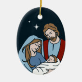 Gepersonaliseerd Familie Kerstmis Keramisch Ornament (Voorkant)