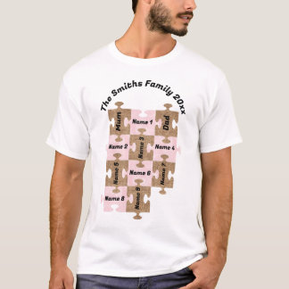 Gepersonaliseerd familie T-shirt - 11 puzzelstukje