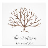 Gepersonaliseerd Familie Vinger Prints Tree Poster (Voorkant)