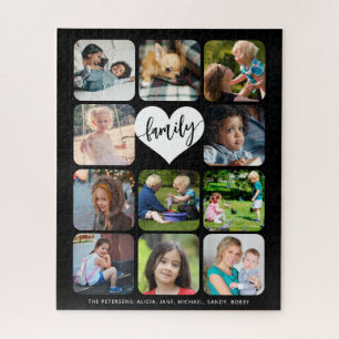 Gepersonaliseerd familiefotocollage script met 11 legpuzzel