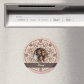 Gepersonaliseerd Familieportret Warm Neutrals Mand Magneet (Insitu (Vaatwasser))