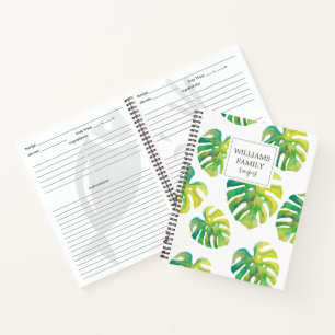 Gepersonaliseerd familierecept Tropisch Monstera Notitieboek
