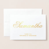 Gepersonaliseerd Fancy script bruidsmeisje dank u Folie Kaarten (Voorkant met envelop)