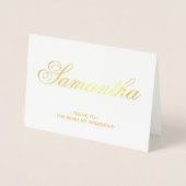 Gepersonaliseerd Fancy script bruidsmeisje dank u Folie Kaarten (Voorkant)