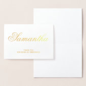 Gepersonaliseerd Fancy script bruidsmeisje dank u Folie Kaarten (Display)